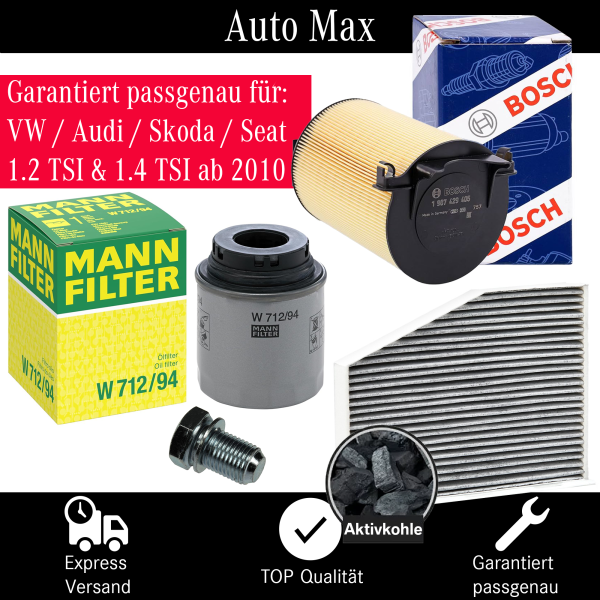 Filterset Inspektionspaket VW Golf 6 | AUDI SKODA SEAT | 1.2 1.4 TSI | ab 2010